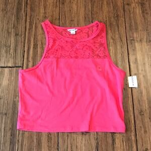 Aeropostale Crop Top Map to Mars Pink Lace